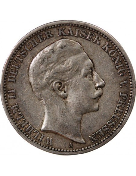 Allemagne Guillaume II de Wurtemberg 3 mark Argent 1908 A Berlin