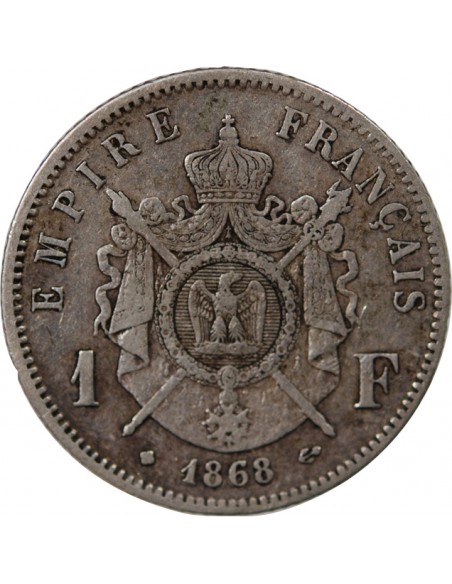 NAPOLEON III - 1 FRANC ARGENT 1868 A PARIS
