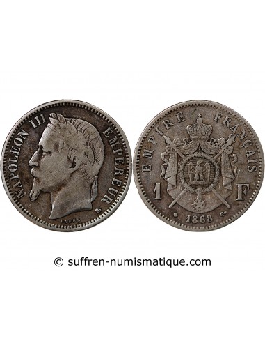 NAPOLEON III - 1 FRANC ARGENT 1868 A PARIS