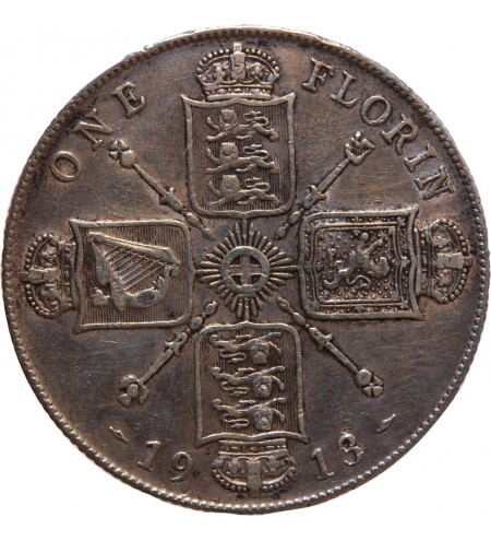 ANGLETERRE, GEORGES V - FLORIN ARGENT 1913