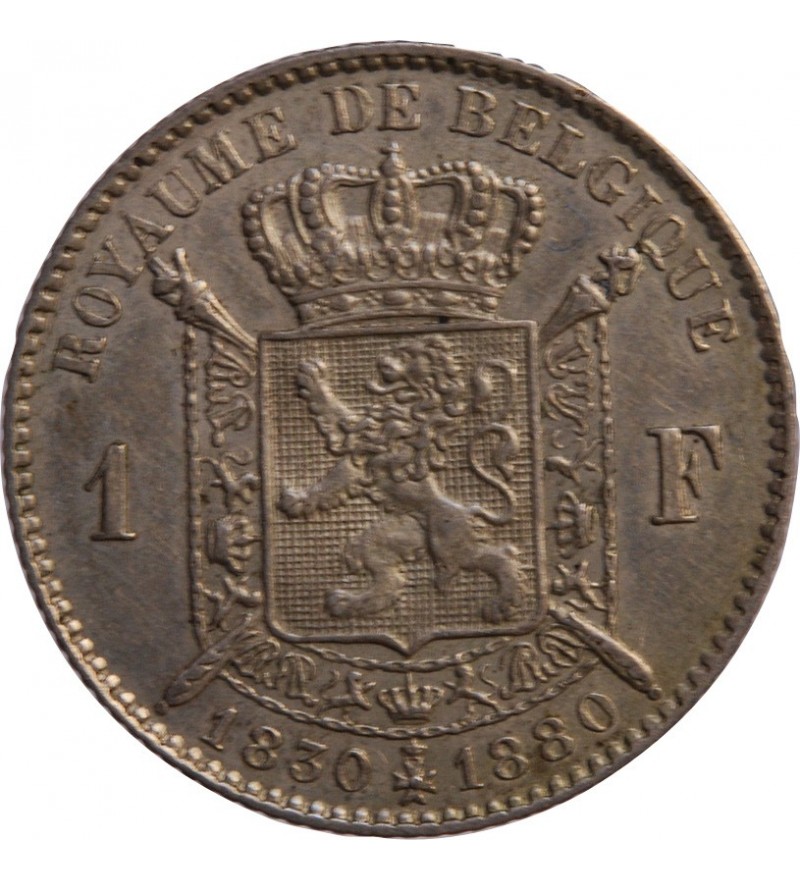 BELGIQUE, LEOPOLD II - 1 FRANC ARGENT 1880