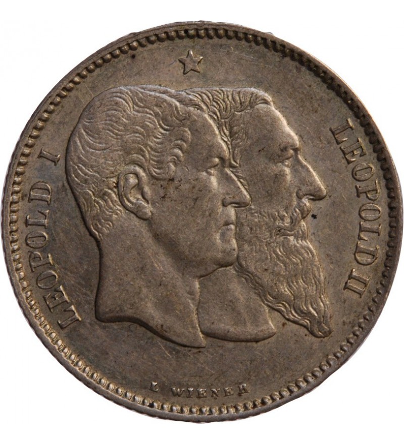 BELGIQUE, LEOPOLD II - 1 FRANC ARGENT 1880
