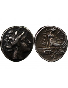 Grèce (Eubée) 1 tetrobole Argent 189-168 AV JC Histiée 2