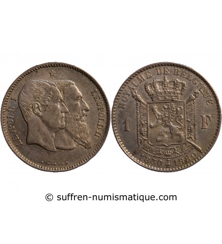BELGIQUE, LEOPOLD II - 1 FRANC ARGENT 1880