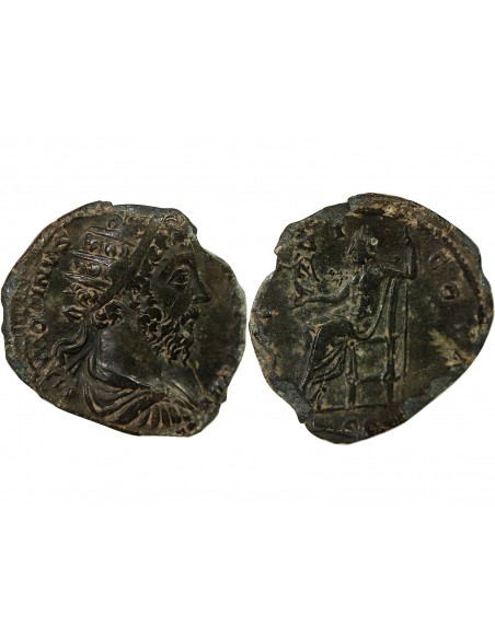 Rome Empire Marc Aurèle 1 dupondius Cuivre 173-174 R Rome
