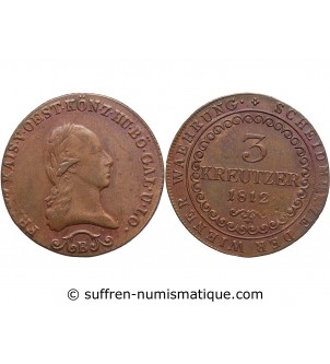 AUTRICHE - FRANCOIS Ier 3 KREUZER 1812 B