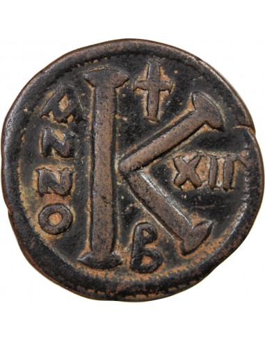 Empire Byzantin Justinien Ier 01-févr follis Cuivre 538-539 Constantinople