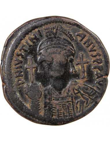 Empire Byzantin Justinien Ier 01-févr follis Cuivre 538-539 Constantinople