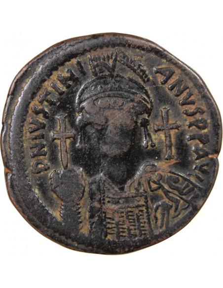 Empire Byzantin Justinien Ier 01-févr follis Cuivre 538-539 Constantinople