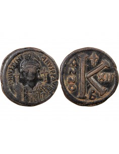 Empire Byzantin Justinien Ier 01-févr follis Cuivre 538-539 Constantinople 2