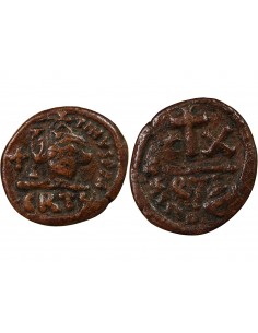 Empire Byzantin Constant II Héraclius 1/2 Follis Cuivre 643-647 Carthage 2