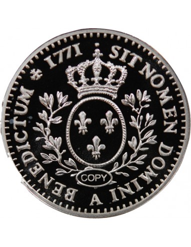 MEDAILLE ARGENT BE - REPRODUCTION ECU A LA VIEILLE TETE LOUIS XV 1771