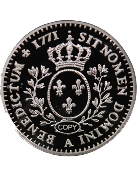 MEDAILLE ARGENT BE - REPRODUCTION ECU A LA VIEILLE TETE LOUIS XV 1771