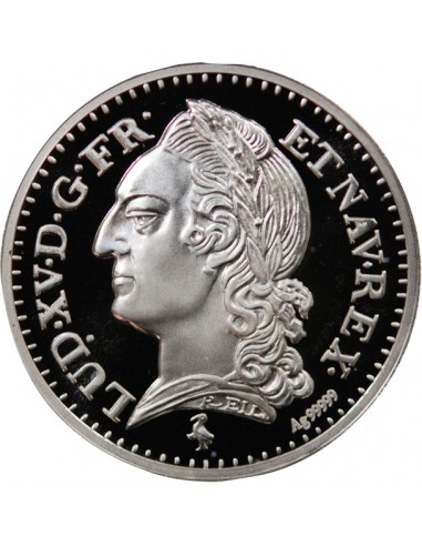 MEDAILLE ARGENT BE - REPRODUCTION ECU A LA VIEILLE TETE LOUIS XV 1771