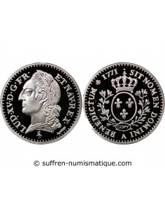 MEDAILLE ARGENT BE - REPRODUCTION ECU A LA VIEILLE TETE LOUIS XV 1771