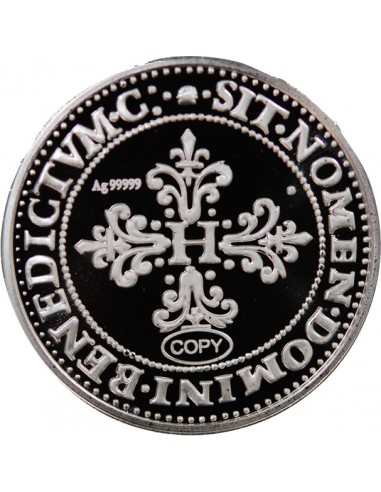 MEDAILLE ARGENT BE - REPRODUCTION FRANC AU COL FRAISE HENRI III 1584