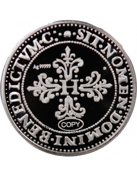 MEDAILLE ARGENT BE - REPRODUCTION FRANC AU COL FRAISE HENRI III 1584
