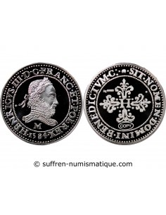 MEDAILLE ARGENT BE - REPRODUCTION FRANC AU COL FRAISE HENRI III 1584