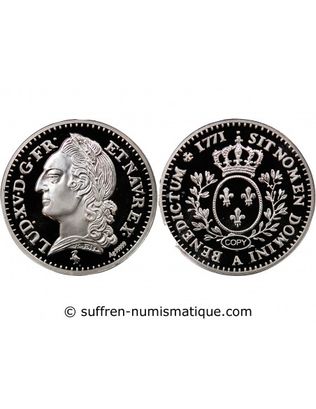 MEDAILLE ARGENT BE - REPRODUCTION ECU, LOUIS XIII 1642