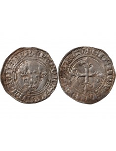 Charles VI 1 gros Argent 1417 Tournai 2