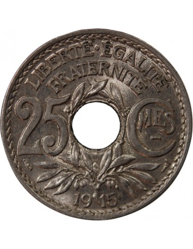25 centimes Nickel 1915 A Paris