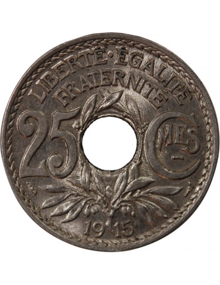 25 centimes Nickel 1915 A Paris