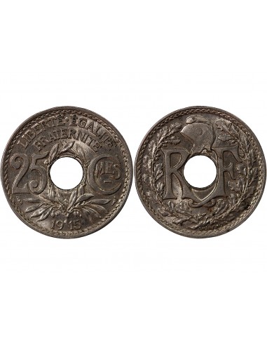 25 centimes Nickel 1915 A Paris