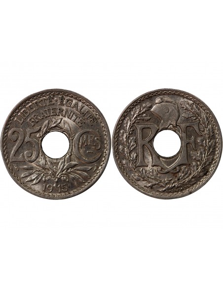 25 centimes Nickel 1915 A Paris