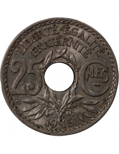 25 centimes Nickel 1915 A Paris