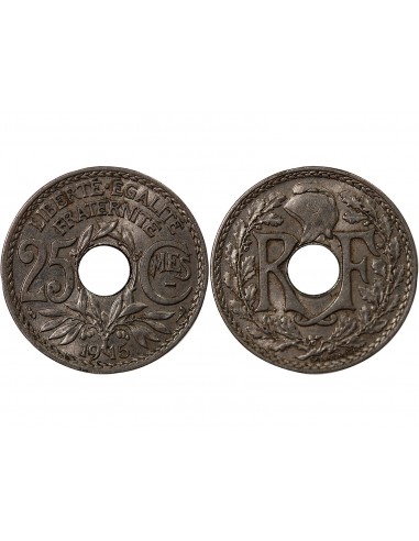 25 centimes Nickel 1915 A Paris