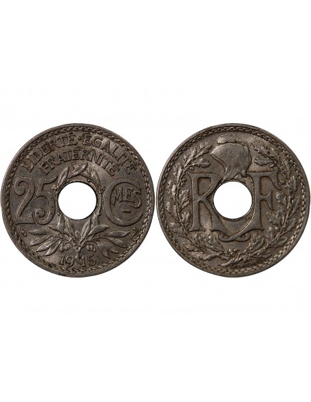 25 centimes Nickel 1915 A Paris