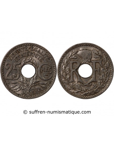 25 centimes Nickel 1915 A Paris