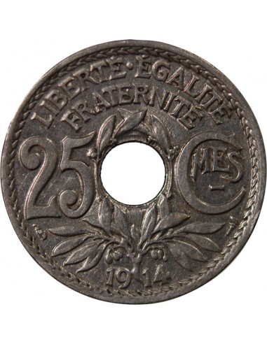 25 Centimes Nickel 1914 A Paris
