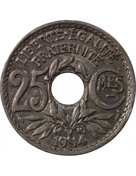 25 Centimes Nickel 1914 A Paris