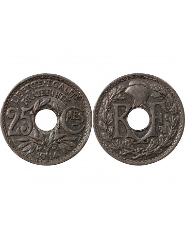 25 Centimes Nickel 1914 A Paris