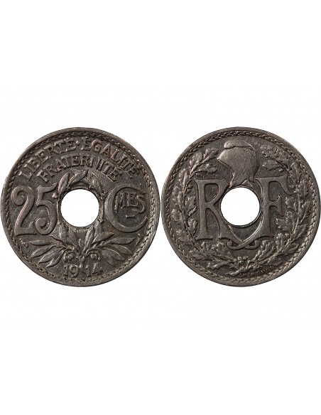 25 Centimes Nickel 1914 A Paris