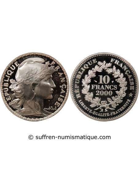 MARIANNE CHAPLAIN - 10 FRANCS ARGENT BE 2000