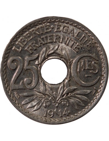 25 centimes Nickel 1914 A Paris