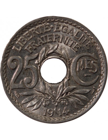 25 centimes Nickel 1914 A Paris