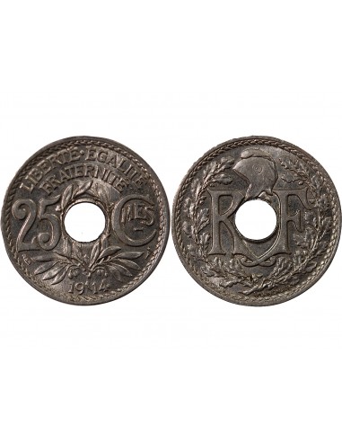 25 centimes Nickel 1914 A Paris