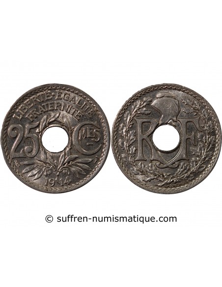 25 centimes Nickel 1914 A Paris