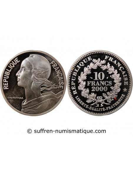 MARIANNE DE LAGRIFFOUL - 10 FRANCS ARGENT BE 2000