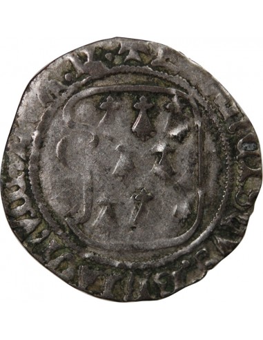 Duché de Bretagne François II de Bretagne A la Targe 1 blanc Billon 1458-1488 T Nantes