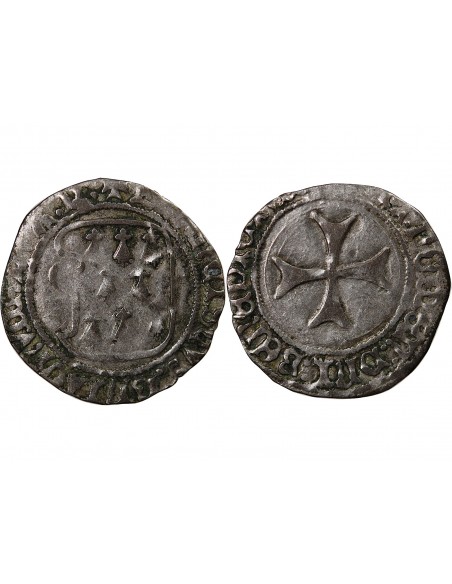 Duché de Bretagne François II de Bretagne A la Targe 1 blanc Billon 1458-1488 T Nantes