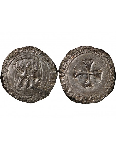 Duché de Bretagne François II de Bretagne A la Targe 1 blanc Billon 1458-1488 9 Rennes