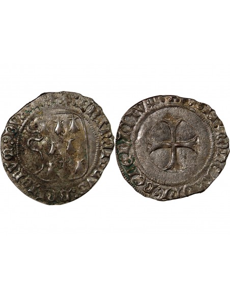Duché de Bretagne François II de Bretagne A la Targe 1 blanc Billon 1458-1488 9 Rennes