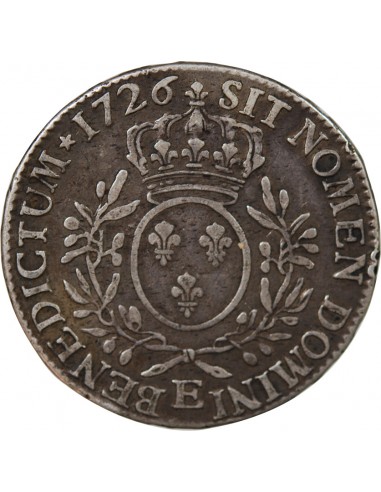 LOUIS XV - ECU AUX BRANCHES D'OLIVIER 1726 E TOURS