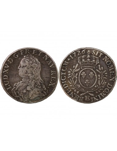 LOUIS XV - ECU AUX BRANCHES D'OLIVIER 1726 E TOURS