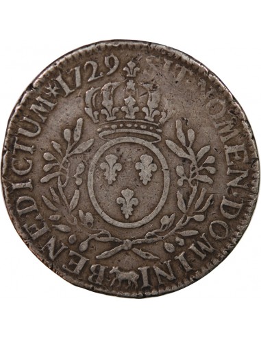LOUIS XV - ECU DE BÉARN ARGENT AUX BRANCHES D'OLIVIER 1734 PAU