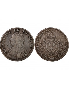 LOUIS XV - ECU DE BÉARN ARGENT AUX BRANCHES D'OLIVIER 1734 PAU 2